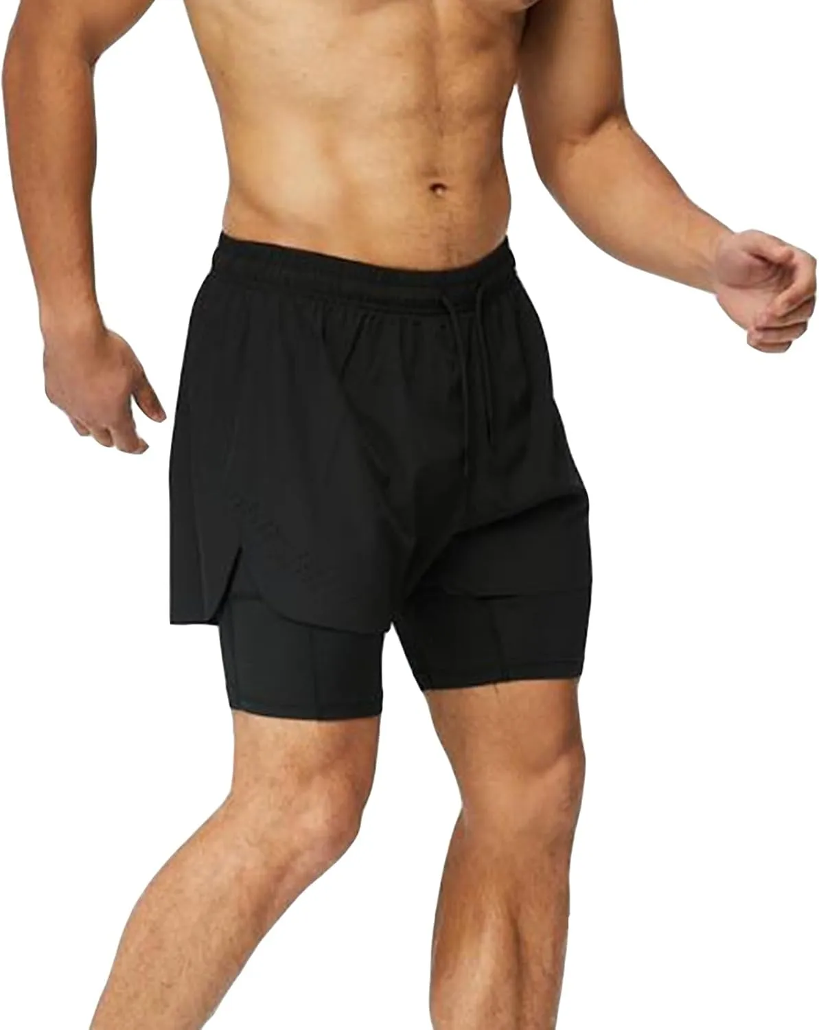 2 In 1 Jogging Shorts Men Liner Workout Running Shorts Lighweight Quick Dry Casual Summer Shorts