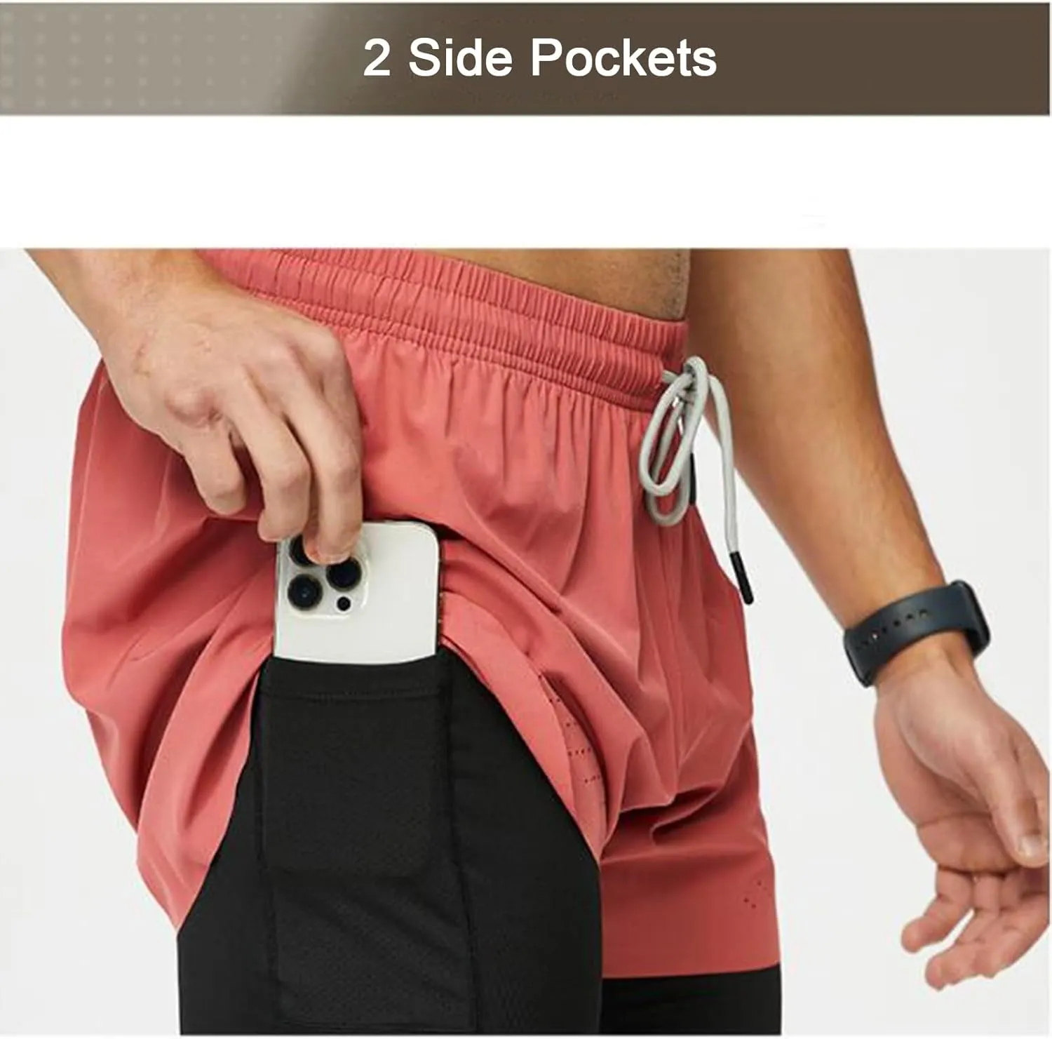 2 In 1 Jogging Shorts Men Liner Workout Running Shorts Lighweight Quick Dry Casual Summer Shorts