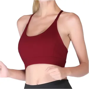 2025 Sports Bra for Women Y Back Padded Strappy Sports Bras Medium Support Workout Yoga Bra with Removable Cups