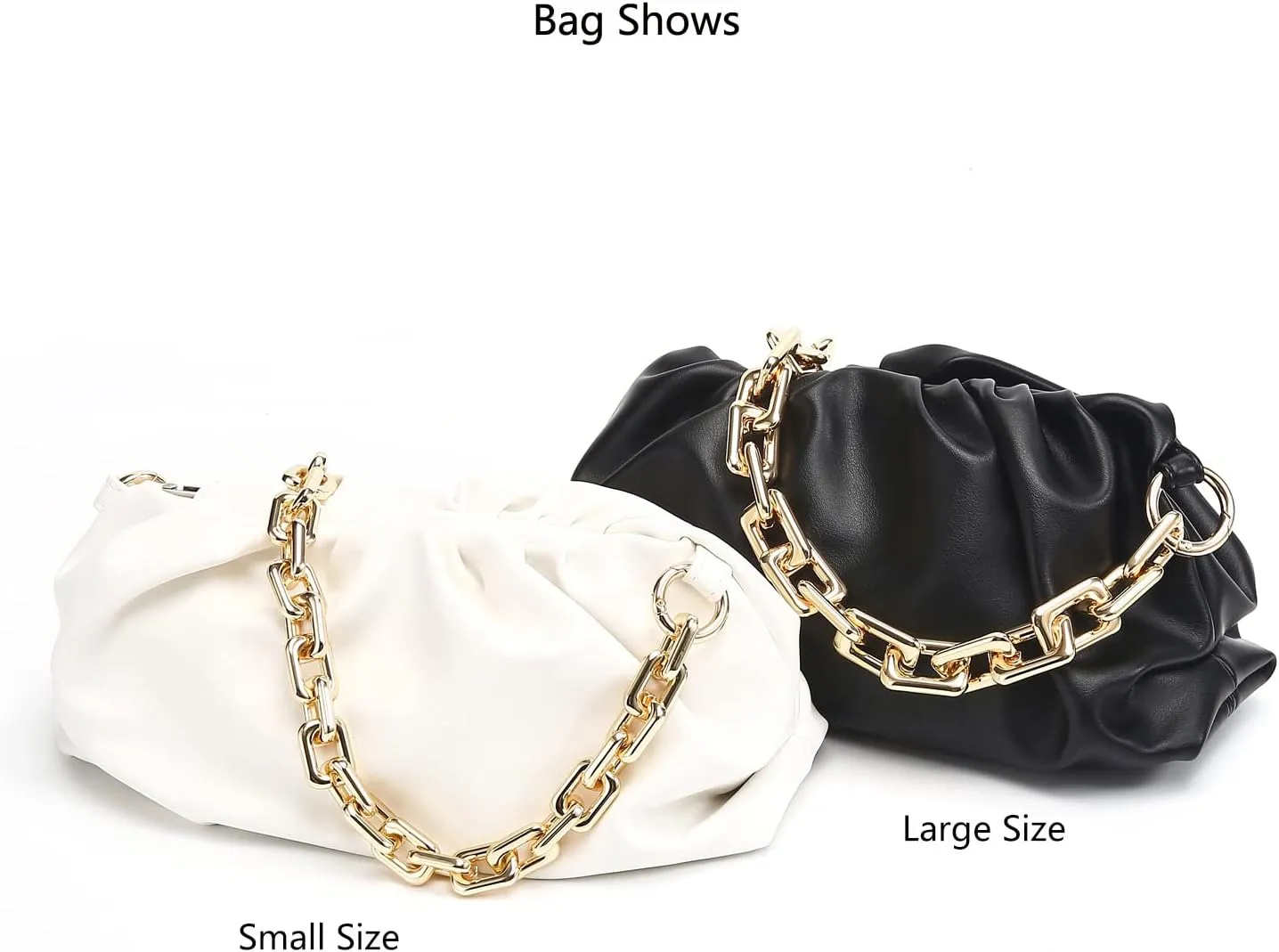 22.5 Inch Gorgeous Heavy Metal Bag Chain Purse Handle Shoulder Strap Replacement (Black-Grey, Large)