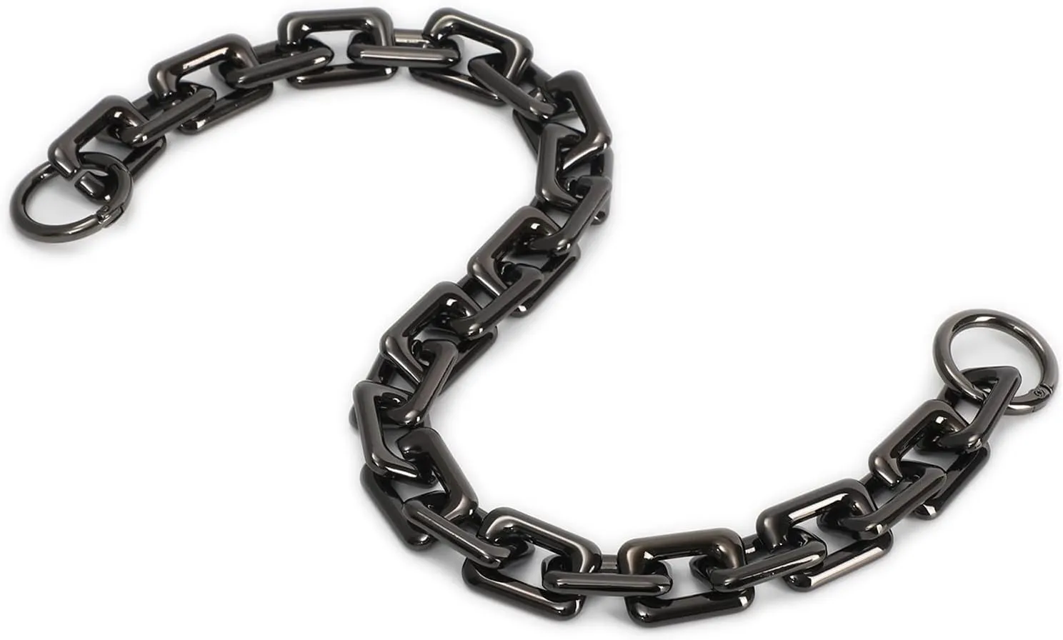 22.5 Inch Gorgeous Heavy Metal Bag Chain Purse Handle Shoulder Strap Replacement (Black-Grey, Large)