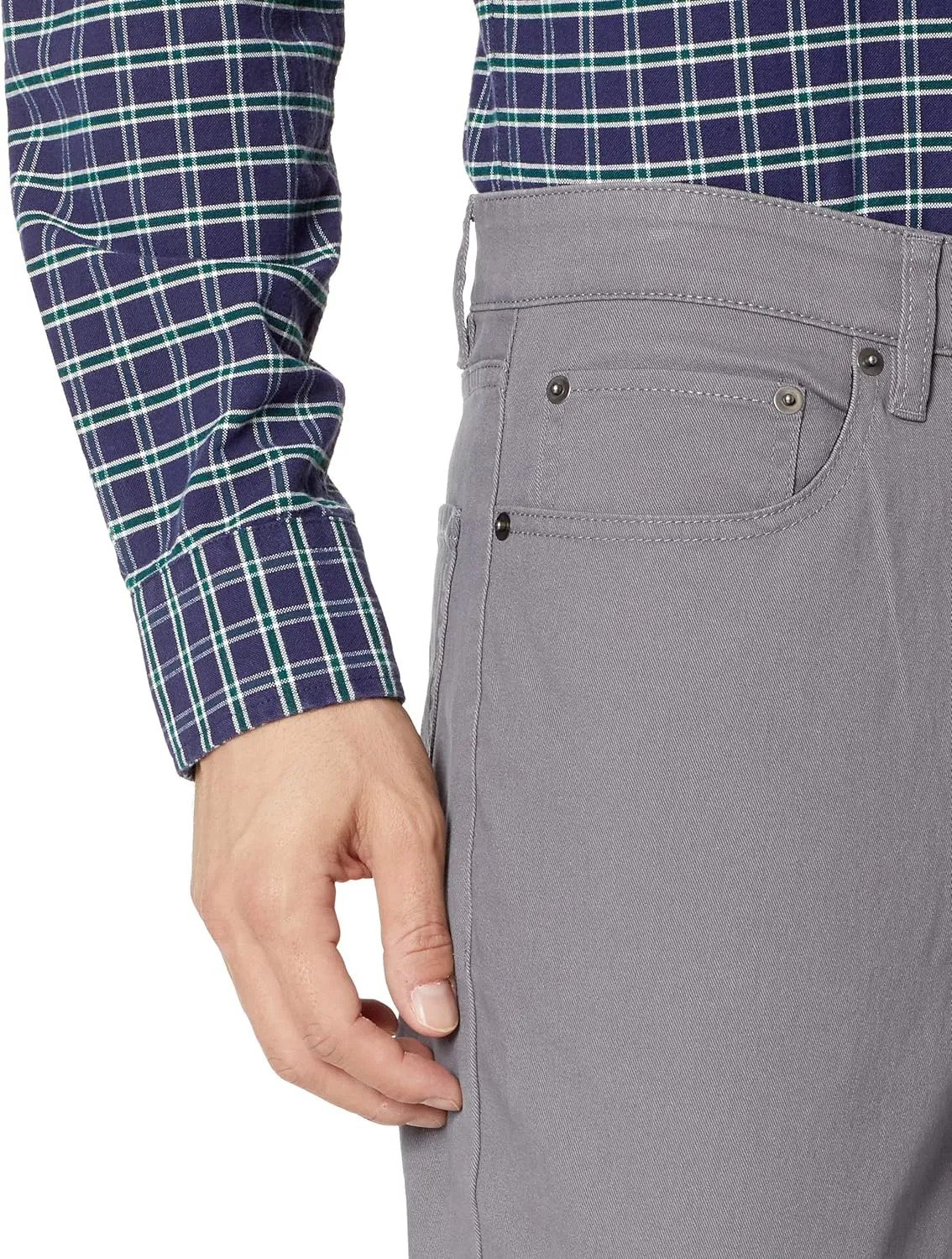 Amazon Essentials Men's Pants, Relaxed-Fit, 5-Pockets, Stretch Twill