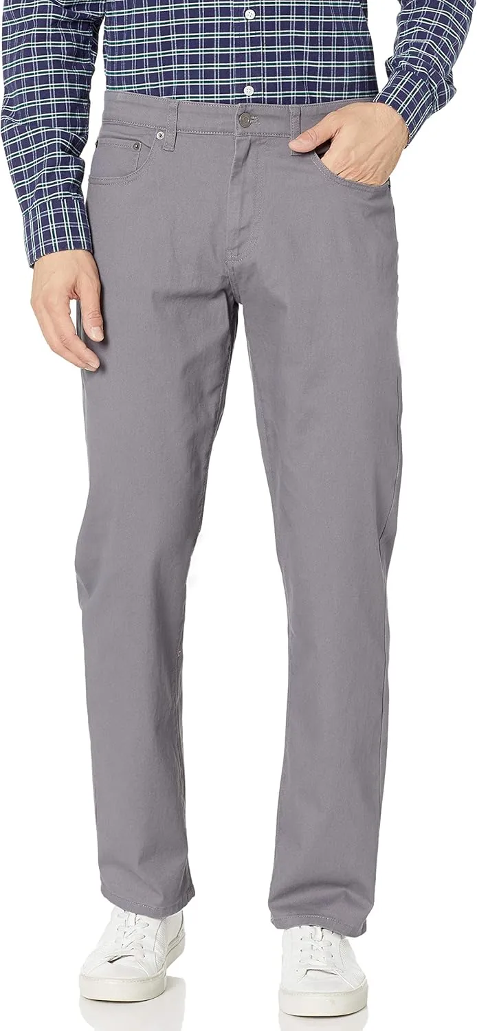Amazon Essentials Men's Pants, Relaxed-Fit, 5-Pockets, Stretch Twill