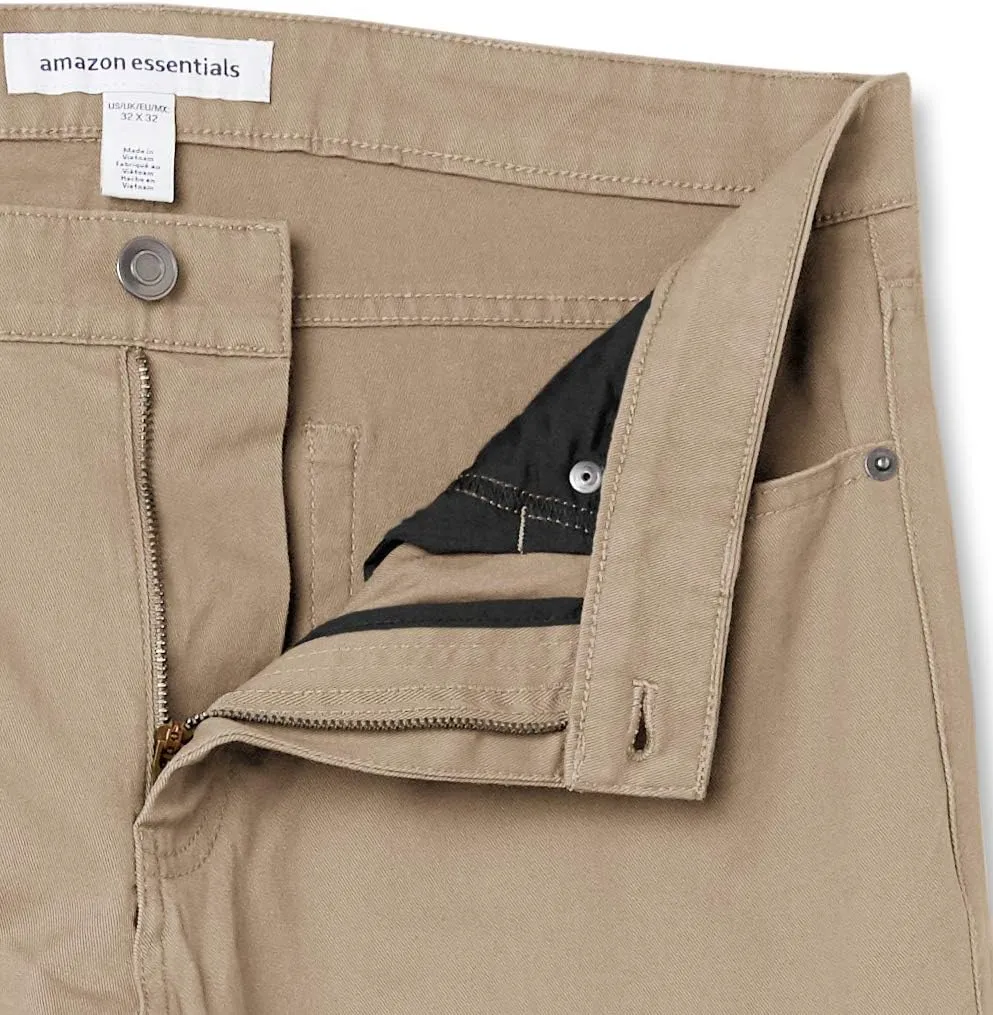 Amazon Essentials Men's Pants, Relaxed-Fit, 5-Pockets, Stretch Twill