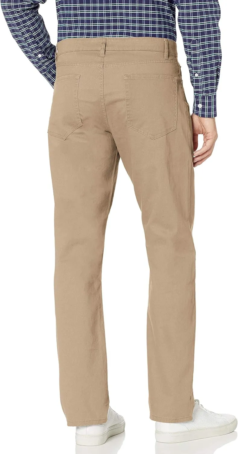 Amazon Essentials Men's Pants, Relaxed-Fit, 5-Pockets, Stretch Twill