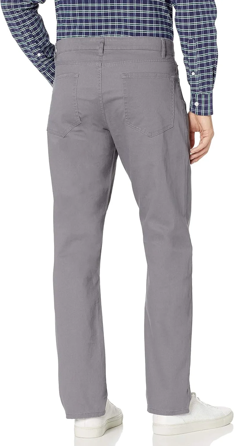 Amazon Essentials Men's Pants, Relaxed-Fit, 5-Pockets, Stretch Twill