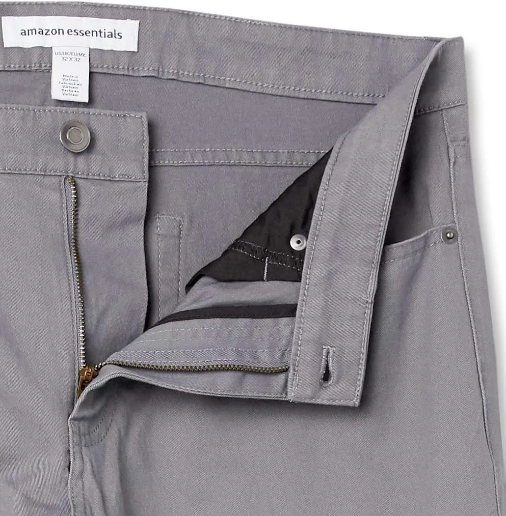 Amazon Essentials Men's Pants, Relaxed-Fit, 5-Pockets, Stretch Twill