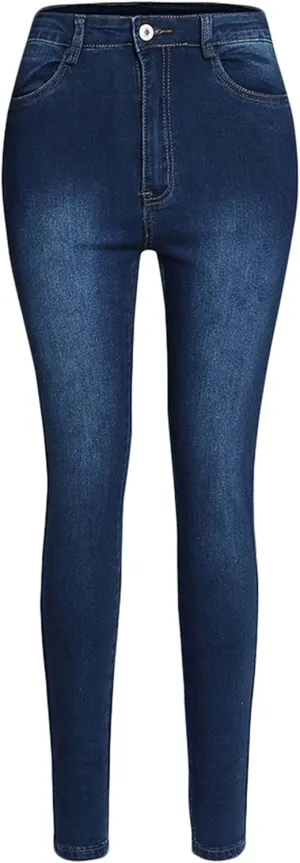 Andongnywell High Waisted Jeans for Women Fashion Denim Pants Loose Straight Skinny Jeans Straight Trousers