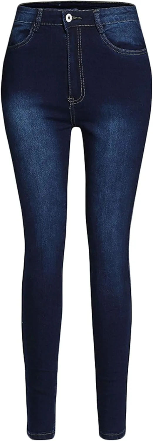 Andongnywell High Waisted Jeans for Women Fashion Denim Pants Loose Straight Skinny Jeans Straight Trousers