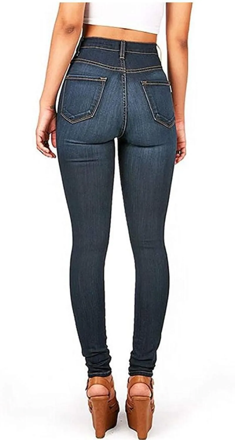 Andongnywell High Waisted Jeans for Women Fashion Denim Pants Loose Straight Skinny Jeans Straight Trousers