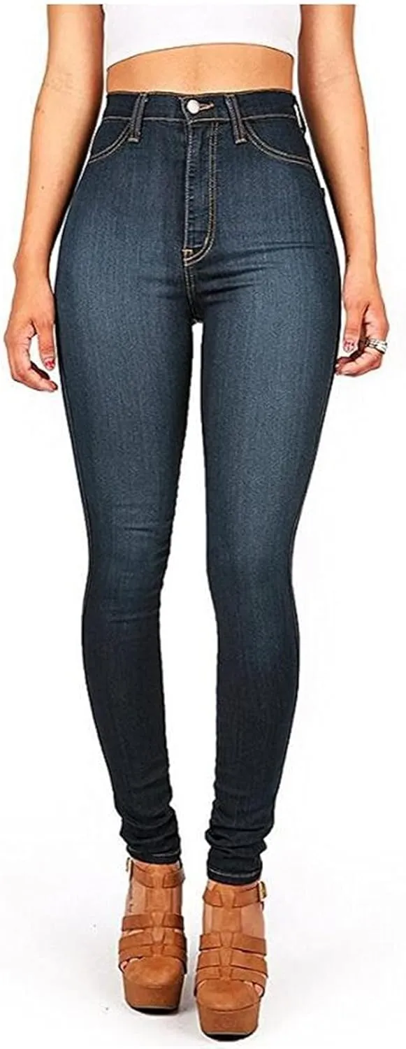 Andongnywell High Waisted Jeans for Women Fashion Denim Pants Loose Straight Skinny Jeans Straight Trousers