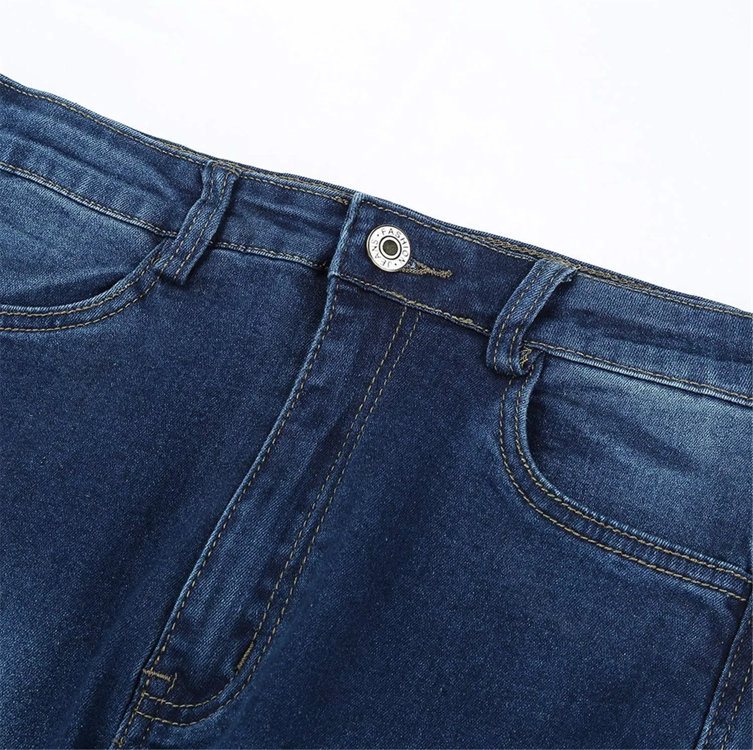 Andongnywell High Waisted Jeans for Women Fashion Denim Pants Loose Straight Skinny Jeans Straight Trousers