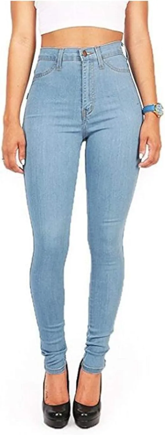 Andongnywell High Waisted Jeans for Women Fashion Denim Pants Loose Straight Skinny Jeans Straight Trousers