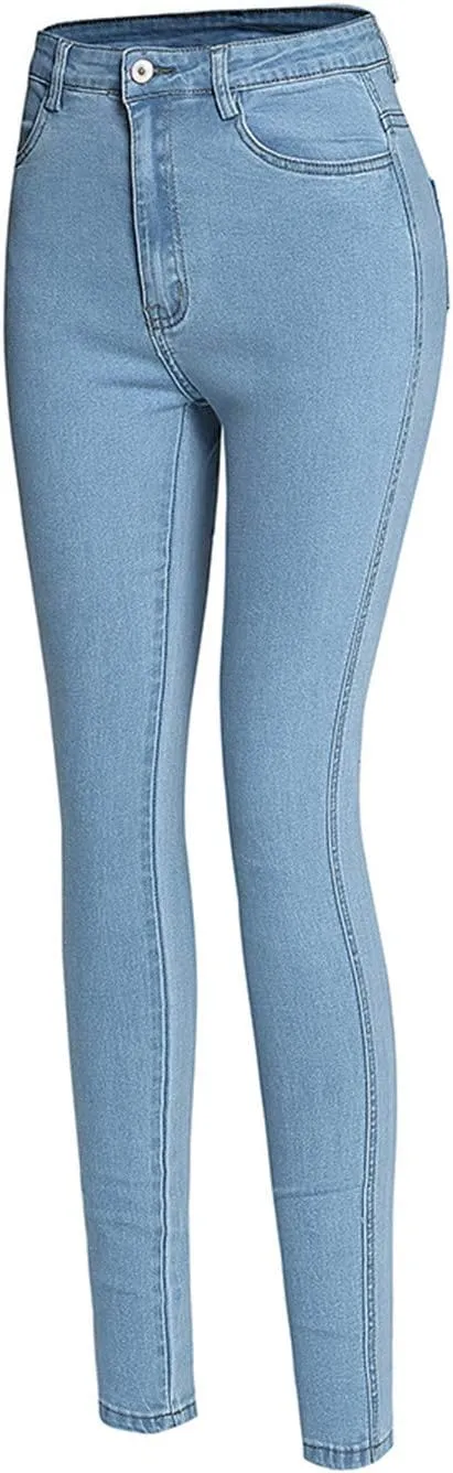 Andongnywell High Waisted Jeans for Women Fashion Denim Pants Loose Straight Skinny Jeans Straight Trousers
