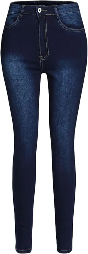 Andongnywell High Waisted Jeans for Women Fashion Denim Pants Loose Straight Skinny Jeans Straight Trousers