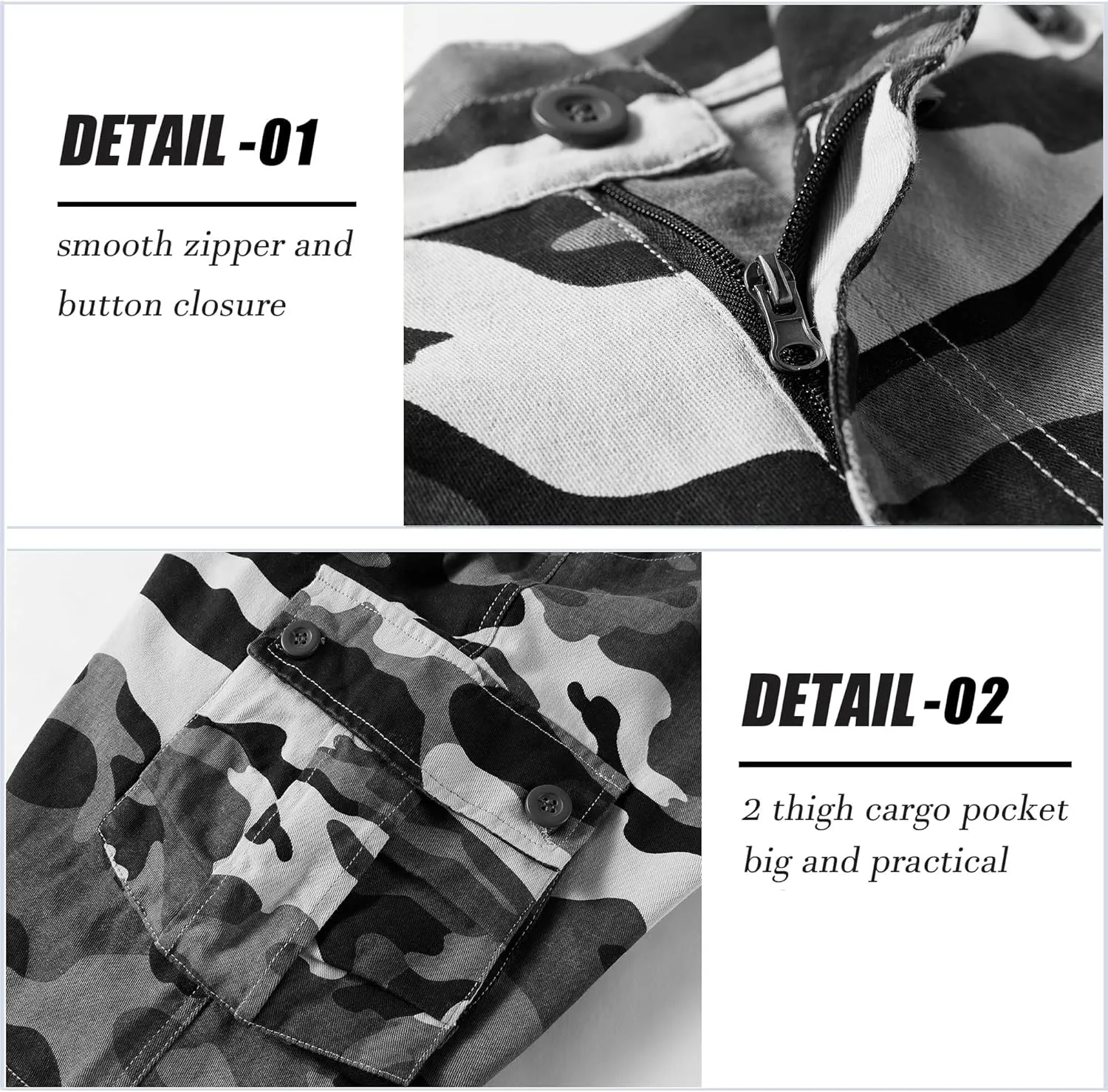 APTRO Men's Cargo Shorts Multi-Pockets Twill Camo Casual Work Shorts