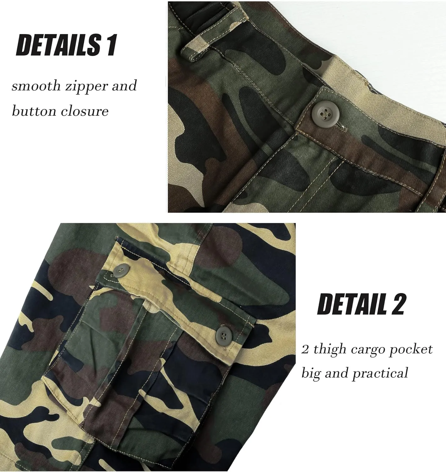 APTRO Men's Cargo Shorts Multi-Pockets Twill Camo Casual Work Shorts