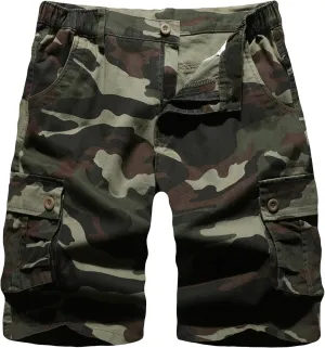 APTRO Men's Cargo Shorts Multi-Pockets Twill Camo Casual Work Shorts