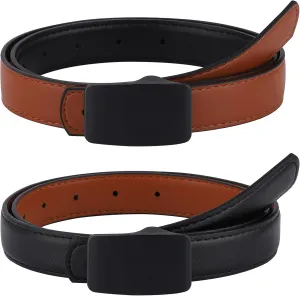 AWAYTR Reversible Leather Belts for Women - Two-in-One Fashion Ladies Skinny Leather Belt for Jeans