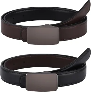 AWAYTR Reversible Leather Belts for Women - Two-in-One Fashion Ladies Skinny Leather Belt for Jeans