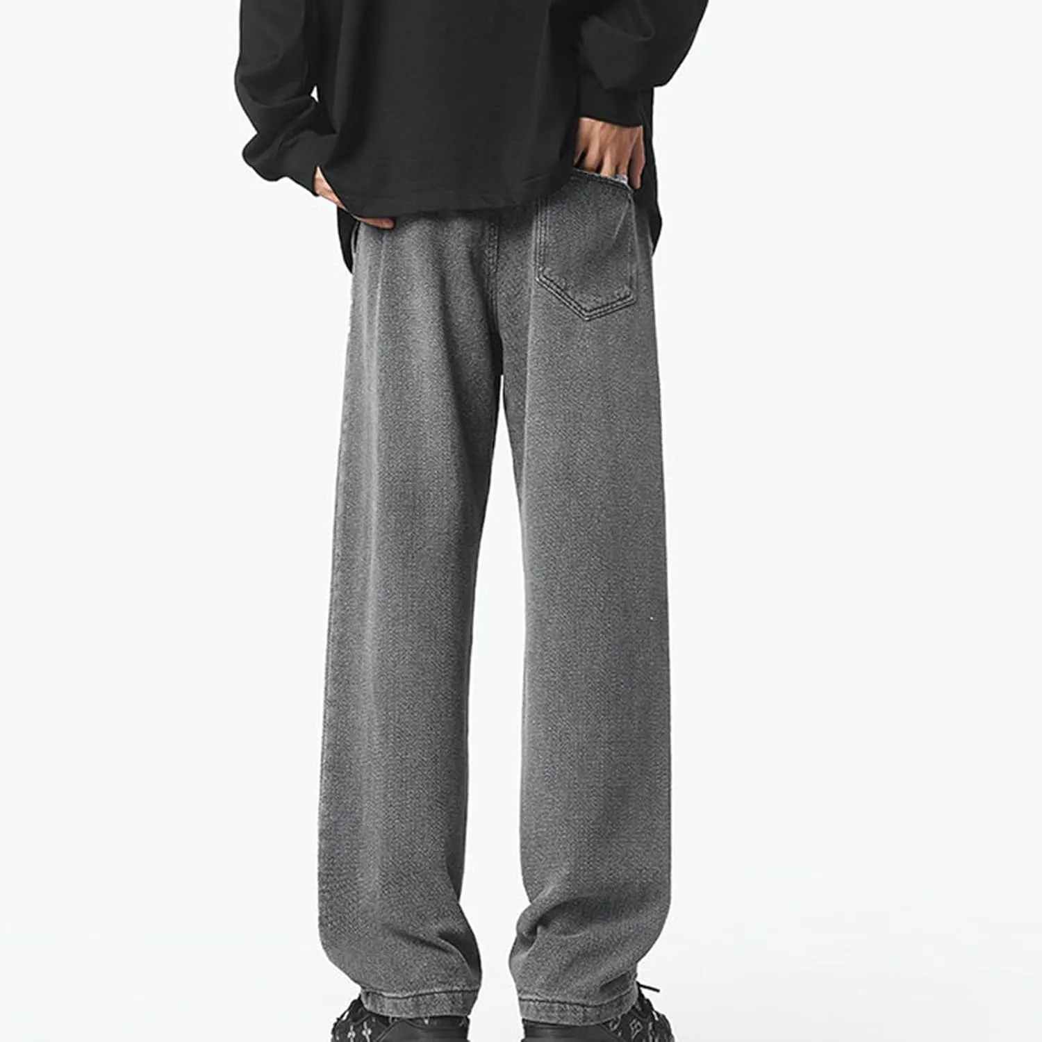 Baggy Jeans Men Loose Fit Wide Leg Stretch Waist Denim Pants Casual Vintage Straight Leg Y2K Hip Pop Skater Jeans