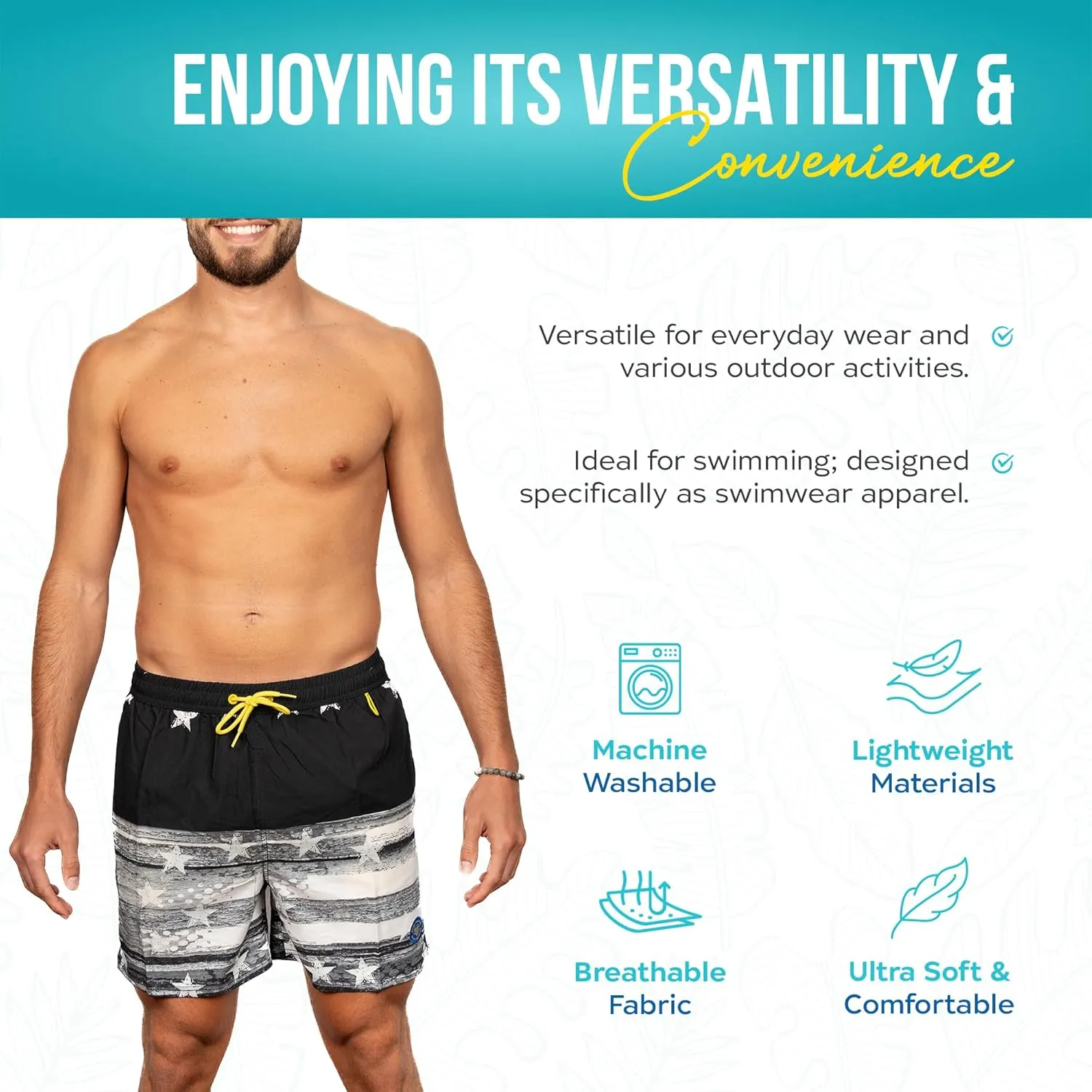 Banana Boat Mens Shorts UPF 50  UV Protection Four Way Stretch Volley Shorts |Swim Trunks |Quick Dry Shorts | Gym Shorts Men