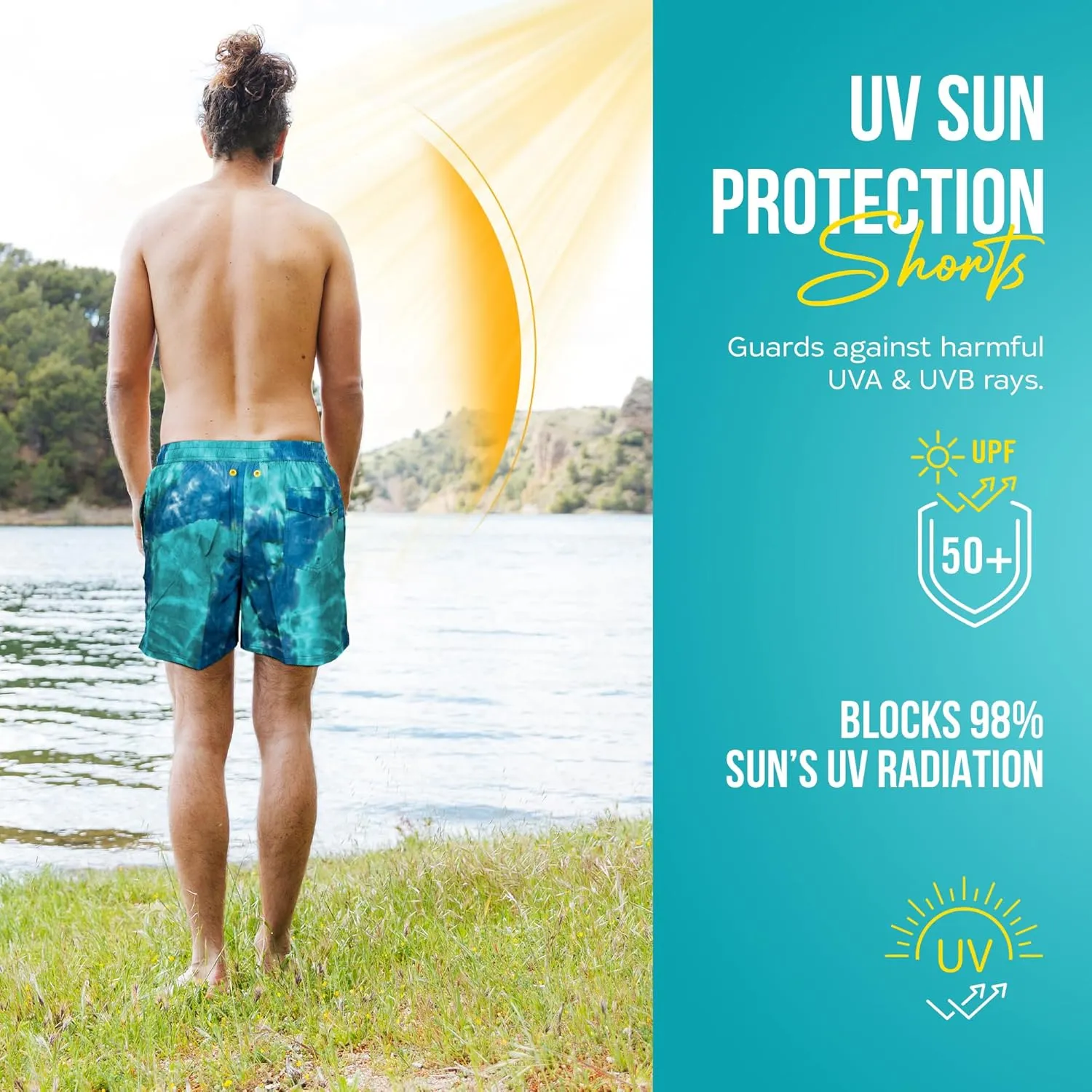 Banana Boat Mens Shorts UPF 50  UV Protection Four Way Stretch Volley Shorts |Swim Trunks | Quick Dry Shorts | Gym Shorts Men