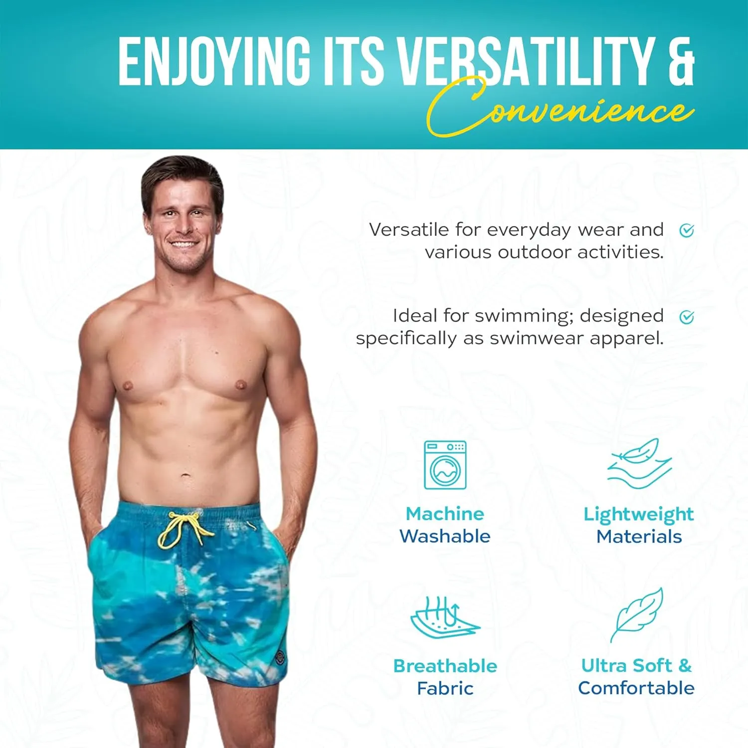Banana Boat Mens Shorts UPF 50  UV Protection Four Way Stretch Volley Shorts |Swim Trunks | Quick Dry Shorts | Gym Shorts Men