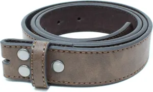BC Belts Womens Thin Leather Belt Strap with Vintage Distressed Texture 1.25" Wide with Snaps