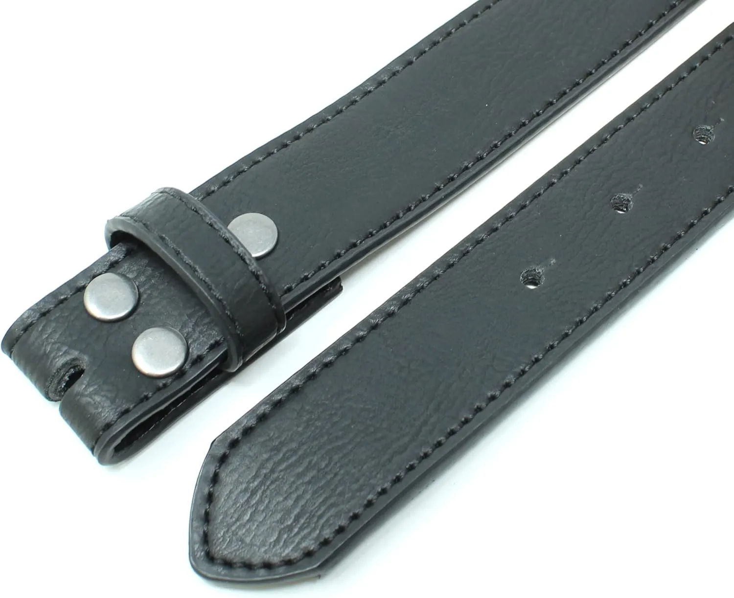 BC Belts Womens Thin Leather Belt Strap with Vintage Distressed Texture 1.25" Wide with Snaps