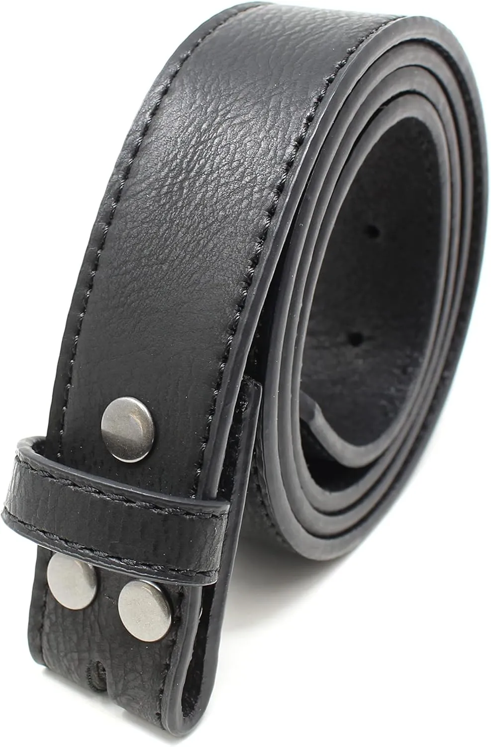 BC Belts Womens Thin Leather Belt Strap with Vintage Distressed Texture 1.25" Wide with Snaps
