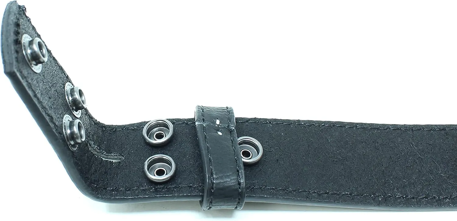 BC Belts Womens Thin Leather Belt Strap with Vintage Distressed Texture 1.25" Wide with Snaps