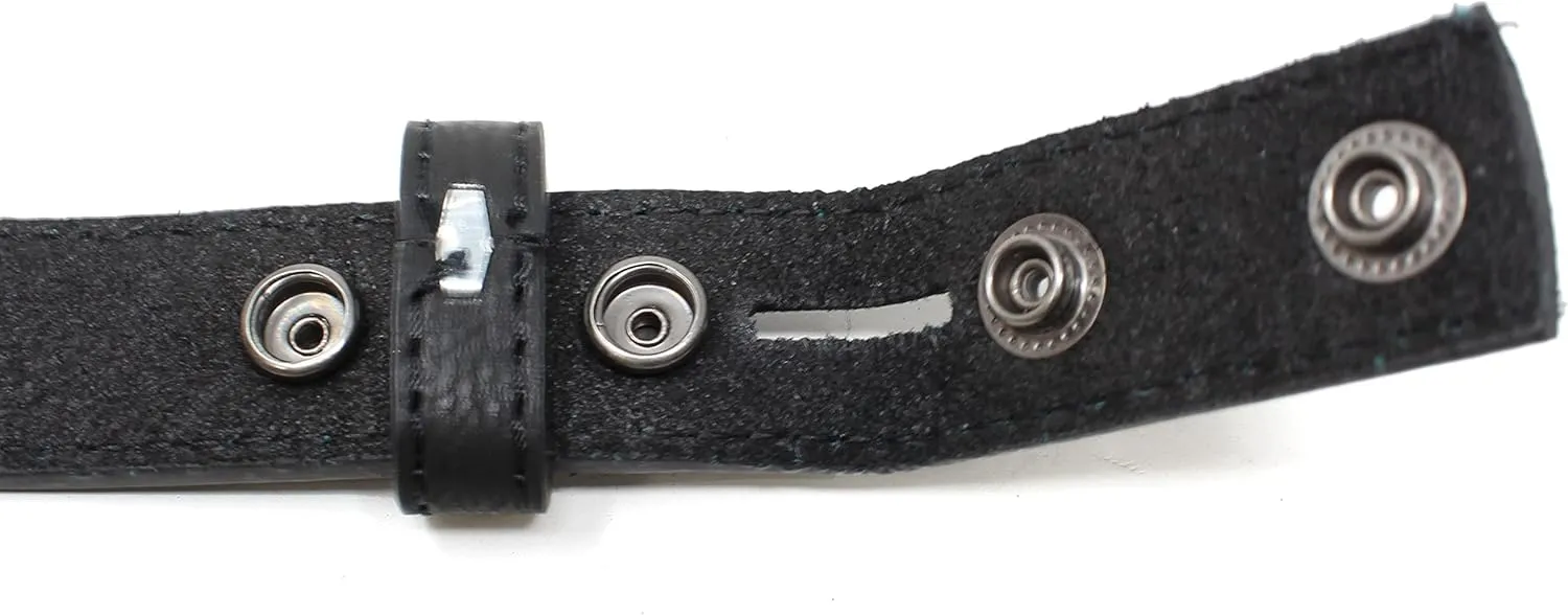 BC Belts Womens Thin Leather Belt Strap with Vintage Distressed Texture 1" Wide with Snaps
