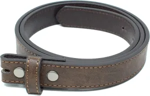 BC Belts Womens Thin Leather Belt Strap with Vintage Distressed Texture 1" Wide with Snaps