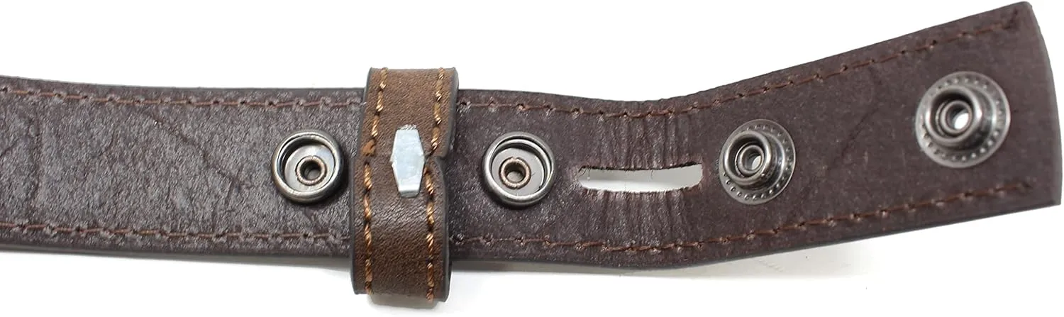 BC Belts Womens Thin Leather Belt Strap with Vintage Distressed Texture 1" Wide with Snaps