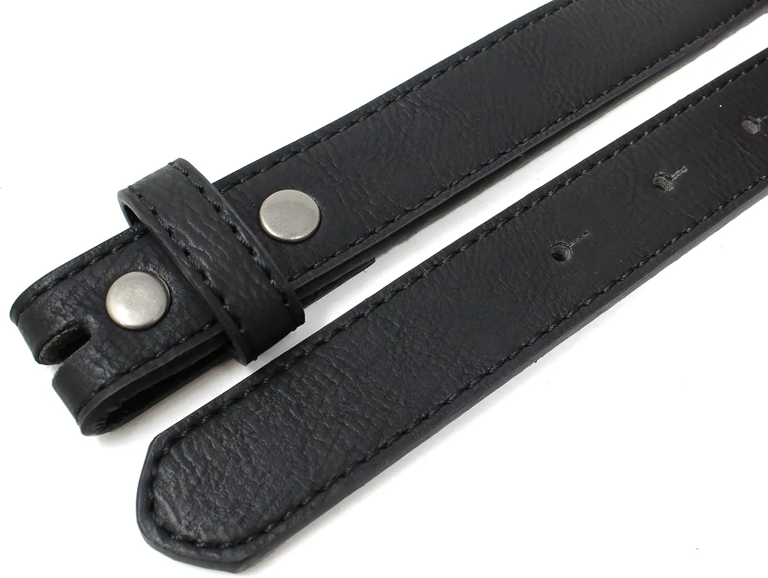 BC Belts Womens Thin Leather Belt Strap with Vintage Distressed Texture 1" Wide with Snaps