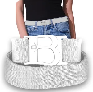 BELTAWAY Easily Adjustable No Show Women Stretch Belt Invisible Elastic Belt with Flat Buckle for Jeans Pants Dresses