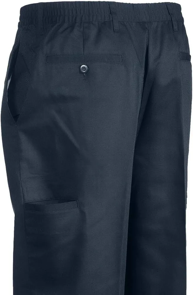 BENEFIT WEAR Mens Full Elastic Waist 5-Pocket Pants with Mock Fly