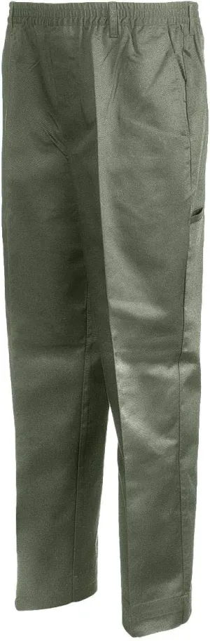 BENEFIT WEAR Mens Full Elastic Waist 5-Pocket Pants with Mock Fly