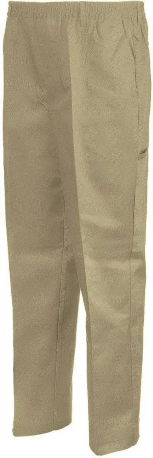 BENEFIT WEAR Mens Full Elastic Waist 5-Pocket Pants with Mock Fly