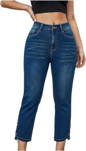 Bidobibo Skinny Jeans for Women Stretchy High Waisted Pants Tummy Control Women's Totally Shaping Pull-On Bootcut Jeans