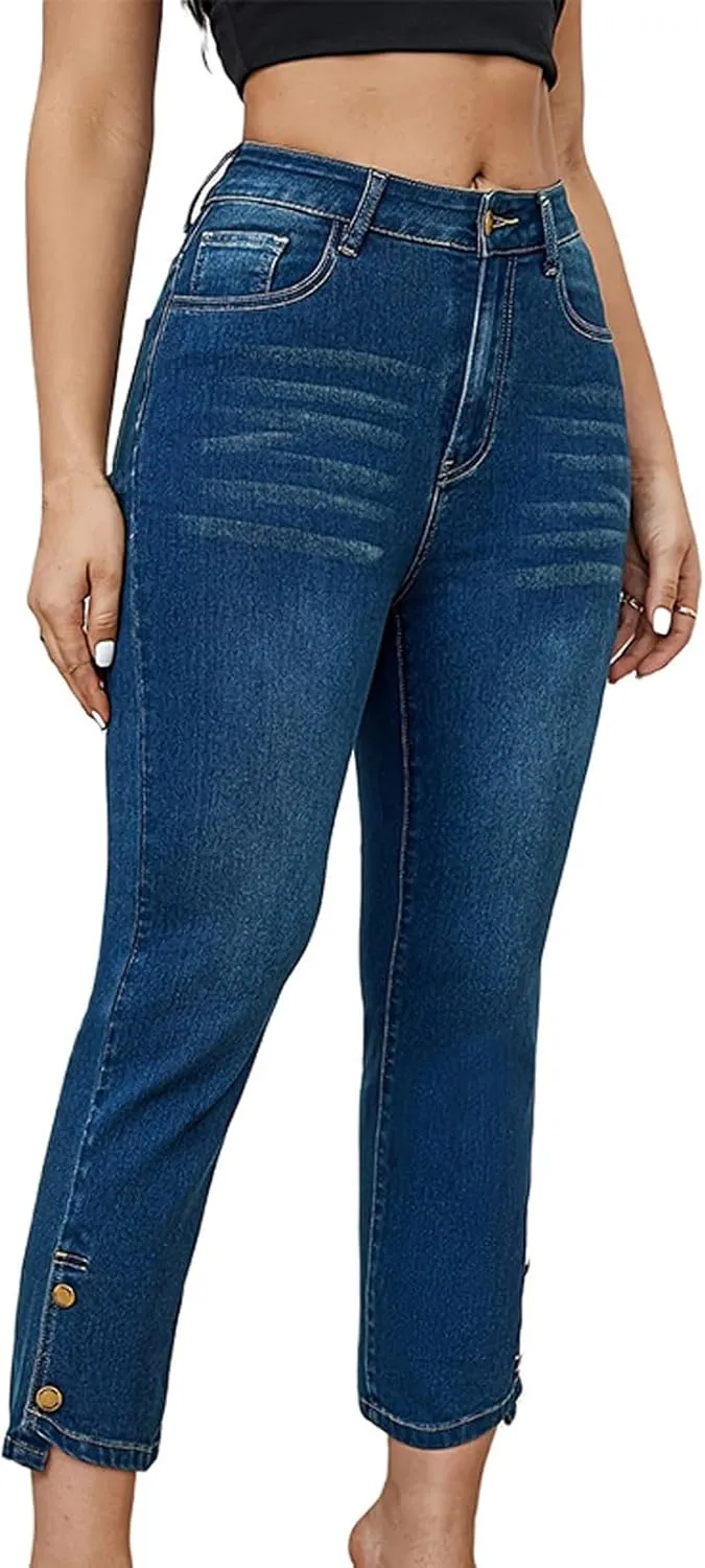 Bidobibo Skinny Jeans for Women Stretchy High Waisted Pants Tummy Control Women's Totally Shaping Pull-On Bootcut Jeans