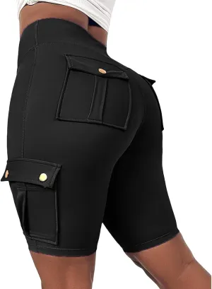 Biker Shorts for Women Tummy Control Butt Lifting Shorts Knee Length High Waist Short Leggings Gym Workout Shorts