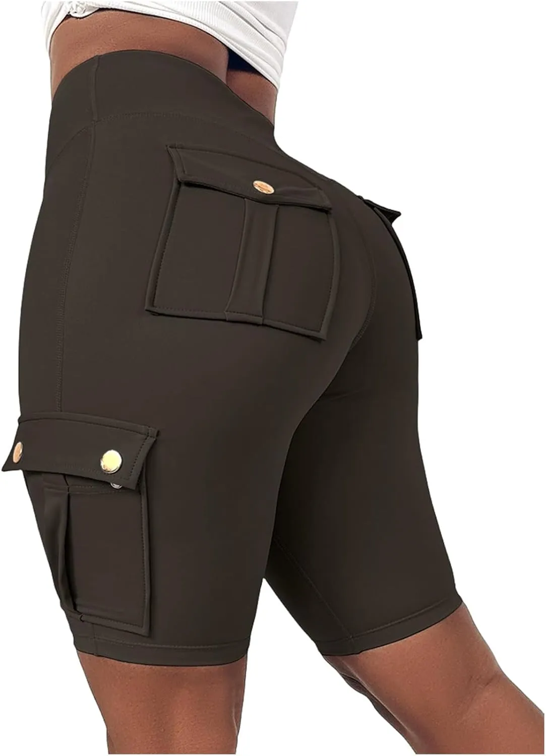 Biker Shorts for Women Tummy Control Butt Lifting Shorts Knee Length High Waist Short Leggings Gym Workout Shorts