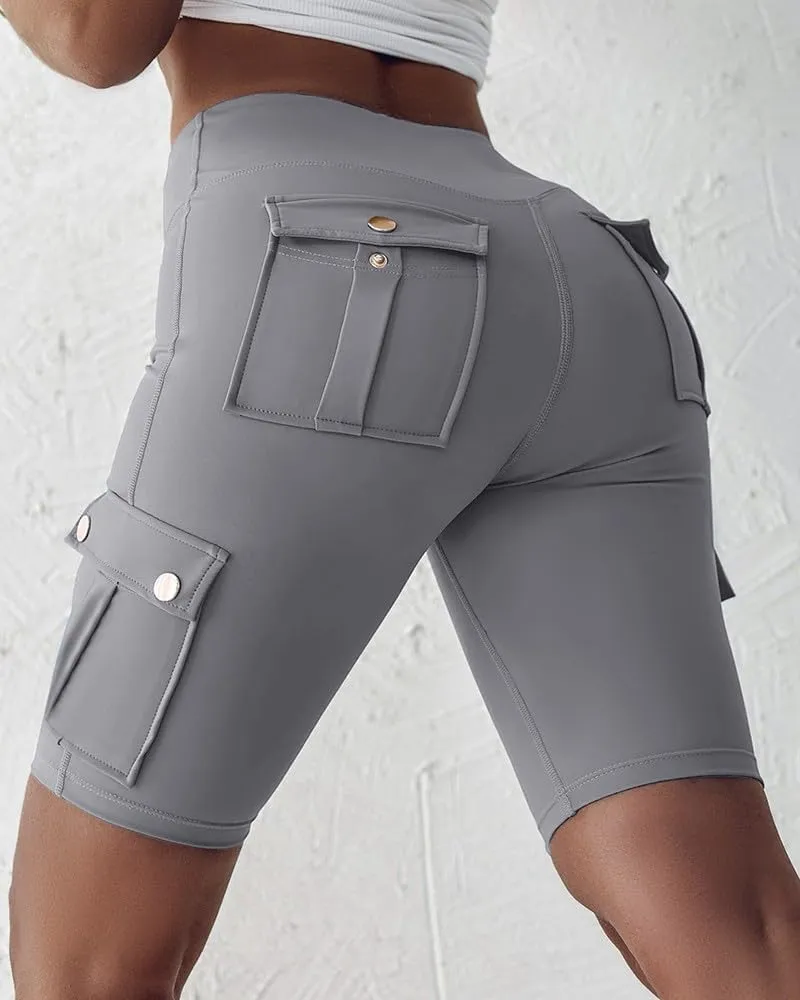 Biker Shorts for Women Tummy Control Butt Lifting Shorts Knee Length High Waist Short Leggings Gym Workout Shorts