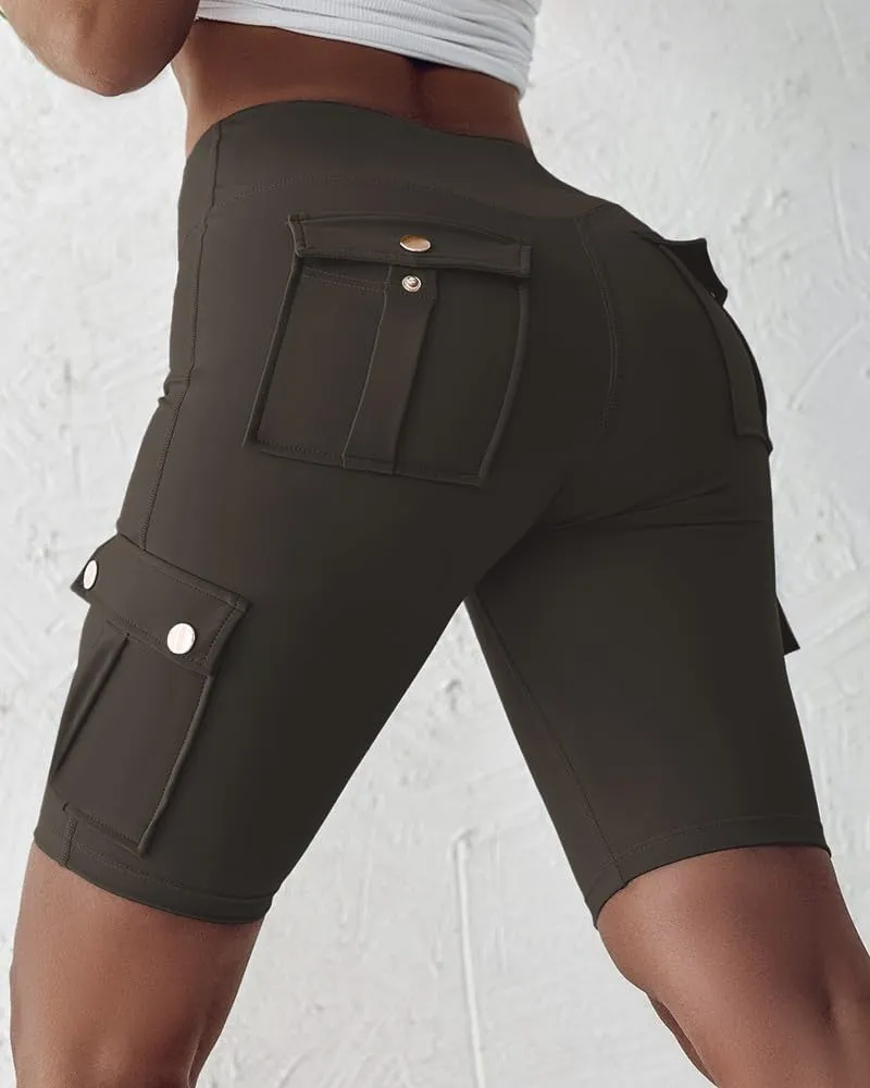 Biker Shorts for Women Tummy Control Butt Lifting Shorts Knee Length High Waist Short Leggings Gym Workout Shorts