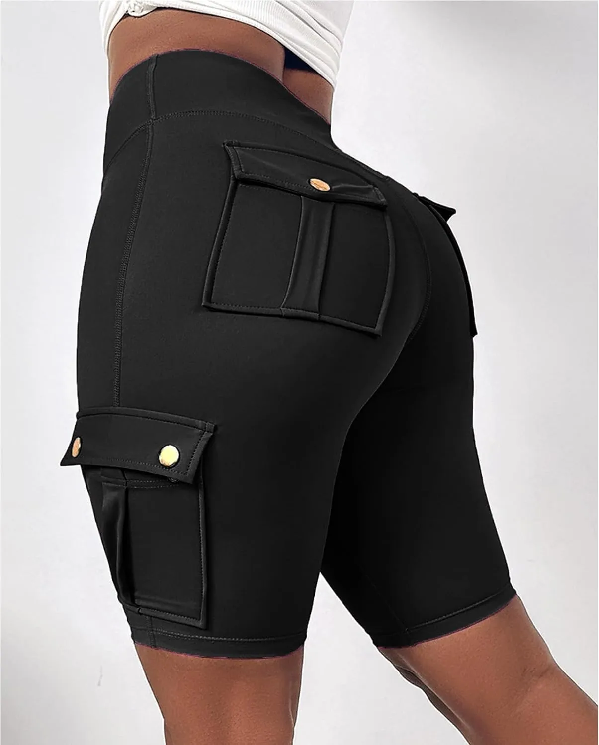 Biker Shorts for Women Tummy Control Butt Lifting Shorts Knee Length High Waist Short Leggings Gym Workout Shorts