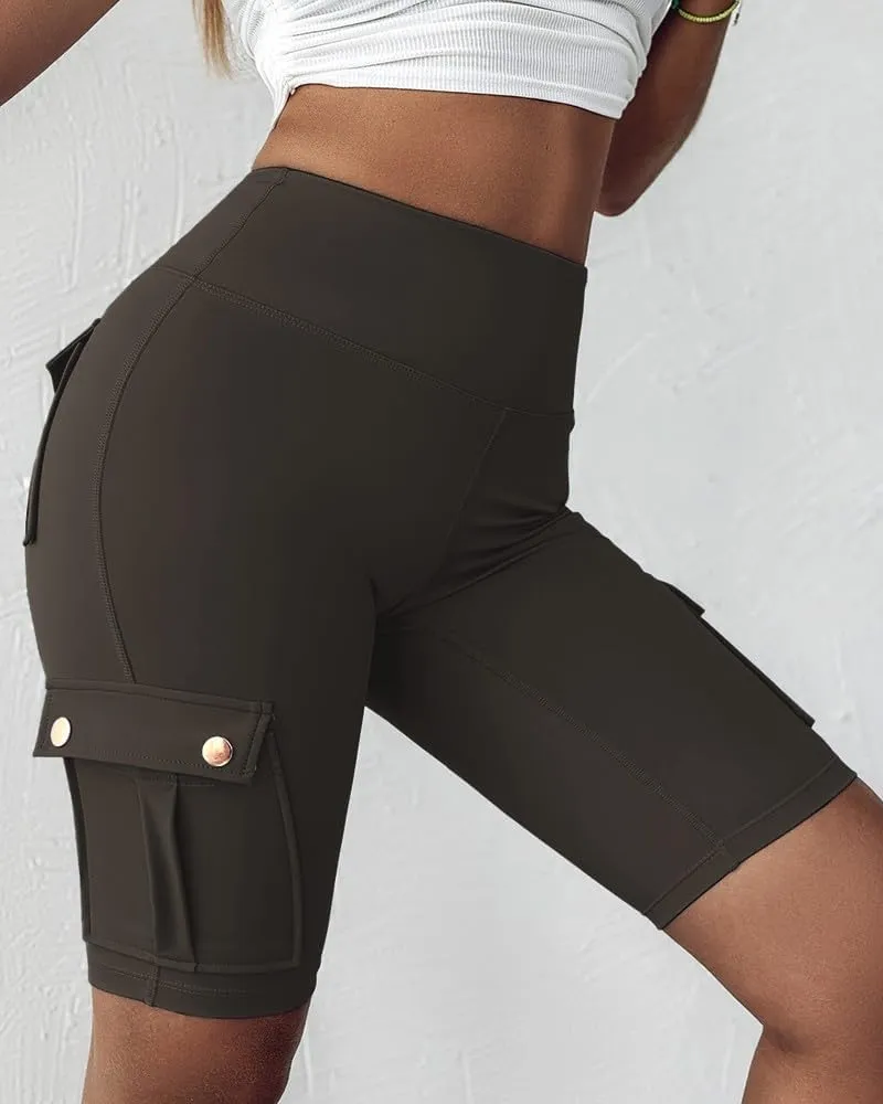 Biker Shorts for Women Tummy Control Butt Lifting Shorts Knee Length High Waist Short Leggings Gym Workout Shorts