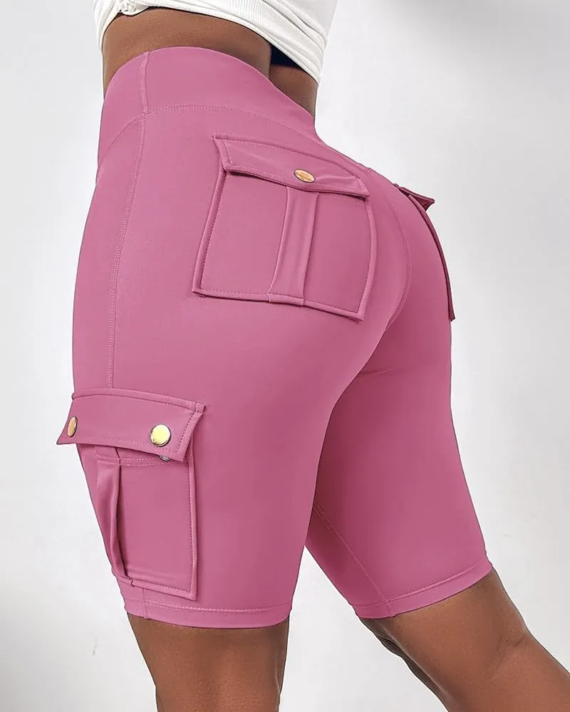 Biker Shorts for Women Tummy Control Butt Lifting Shorts Knee Length High Waist Short Leggings Gym Workout Shorts
