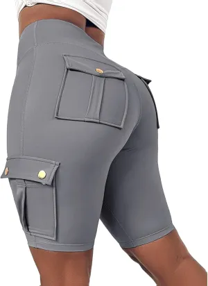 Biker Shorts for Women Tummy Control Butt Lifting Shorts Knee Length High Waist Short Leggings Gym Workout Shorts